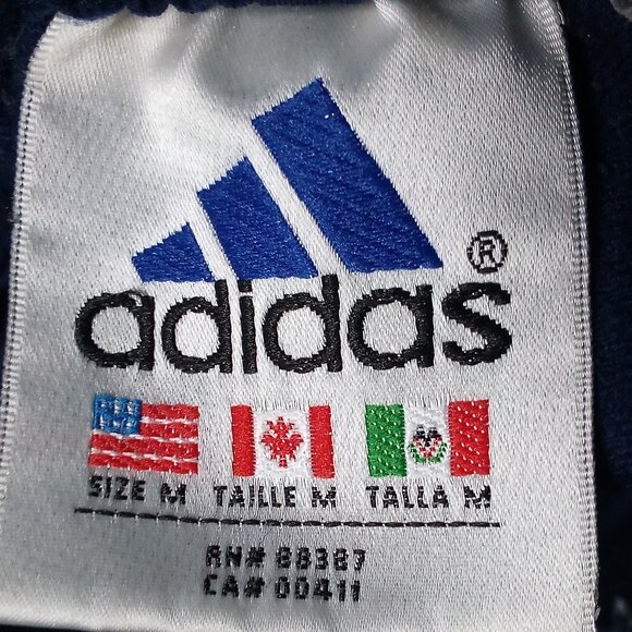 Vintage 90s Adidas 3 Stripe Snap Sweatpants Joggers Blue - Picture 6 of 8